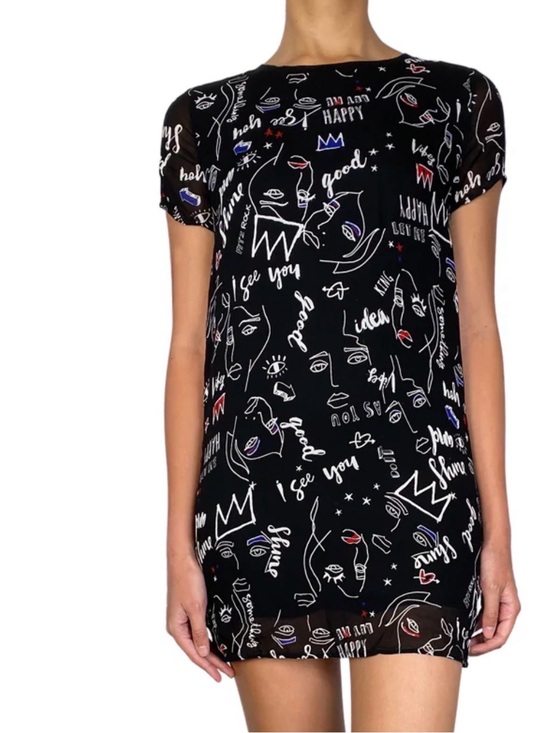 Ikks Dresses & Skirts - Ikks Black Graphic Print Short Dress